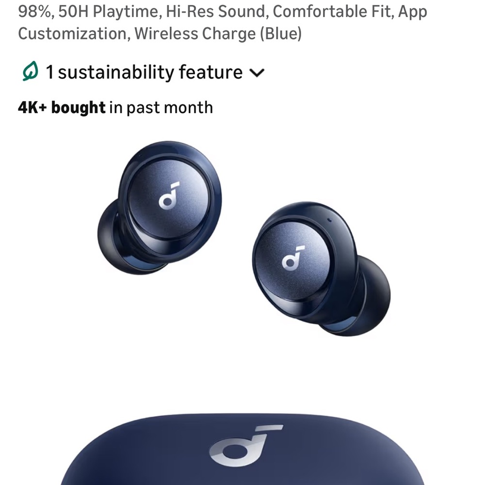 Anker Midnight Blue Wireless Earbuds